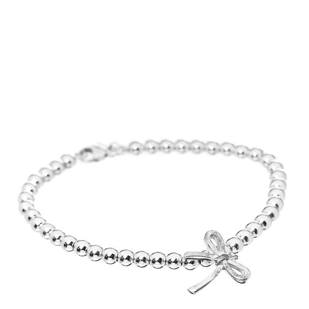 [Rose Tomorrow]STERLING SILVER BOW BEAD BRACELET