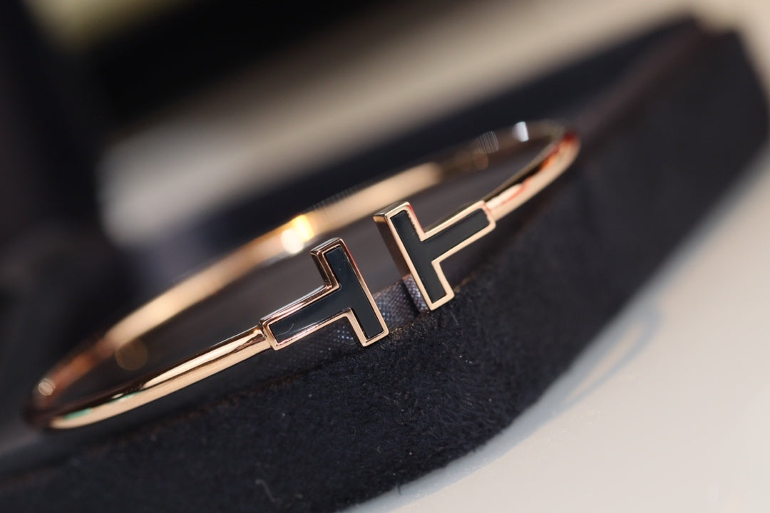 [Rose Tomorrow]T BRACELET 1.8MM ONYX PINK GOLD