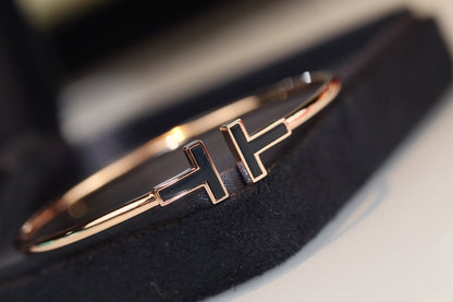 [Rose Tomorrow]T BRACELET 1.8MM ONYX PINK GOLD