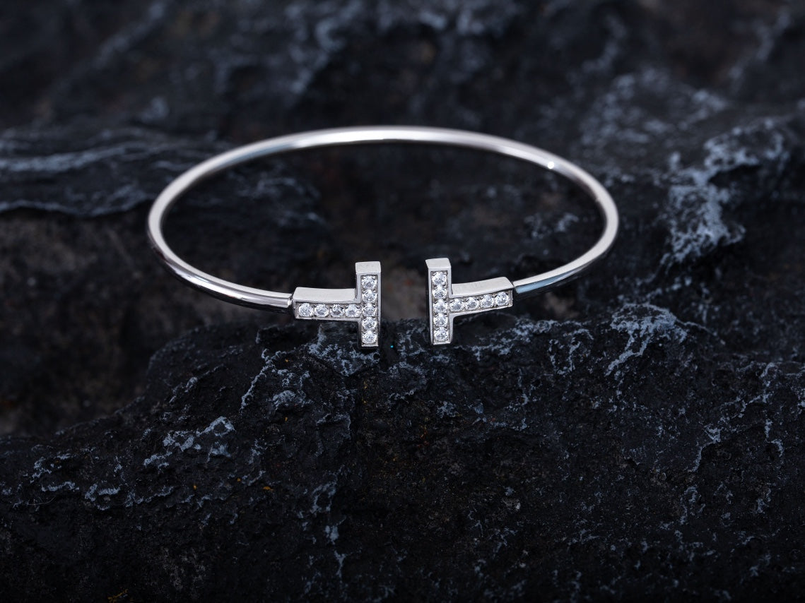 [Rose Tomorrow]T BRACELET 1.8MM DIAMOND SILVER