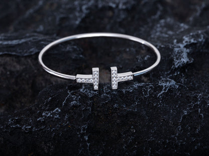 [Rose Tomorrow]T BRACELET 1.8MM DIAMOND SILVER