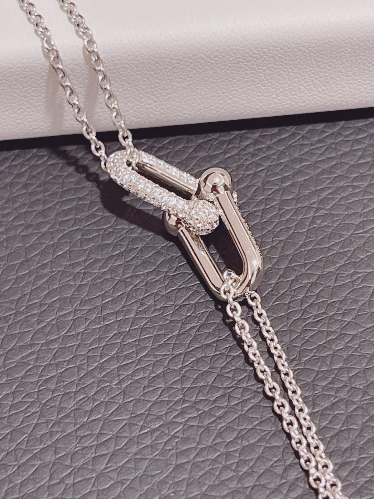 [Rose Tomorrow]HARDWEAR DOUBLE LINK PEDANT SILVER DIAMOND NECKLACE