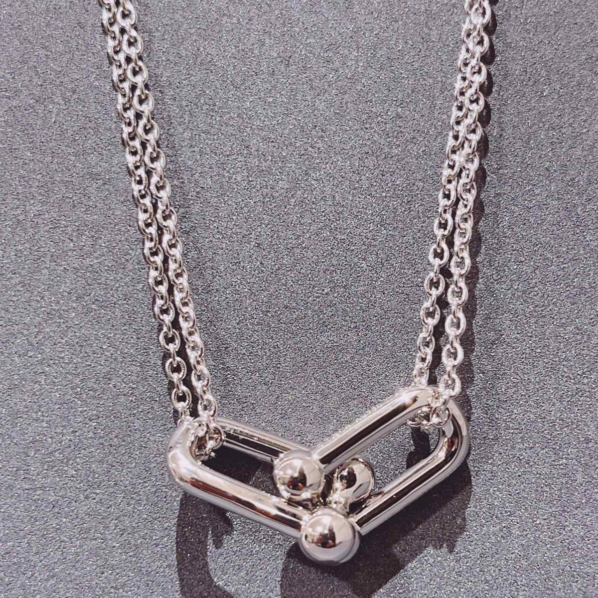 [Rose Tomorrow]HARDWEAR DOUBLE LINK PEDANT SILVER NECKLACE