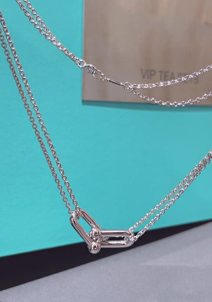 [Rose Tomorrow]HARDWEAR DOUBLE LINK PEDANT SILVER NECKLACE