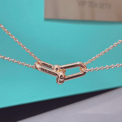 [Rose Tomorrow]HARDWEAR DOUBLE LINK PEDANT PINK GOLD NECKLACE