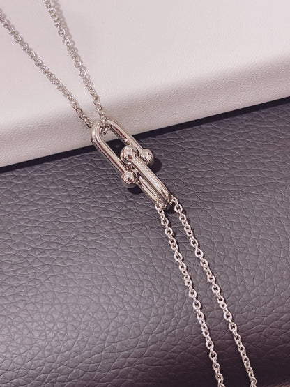 [Rose Tomorrow]HARDWEAR DOUBLE LINK PEDANT SILVER NECKLACE