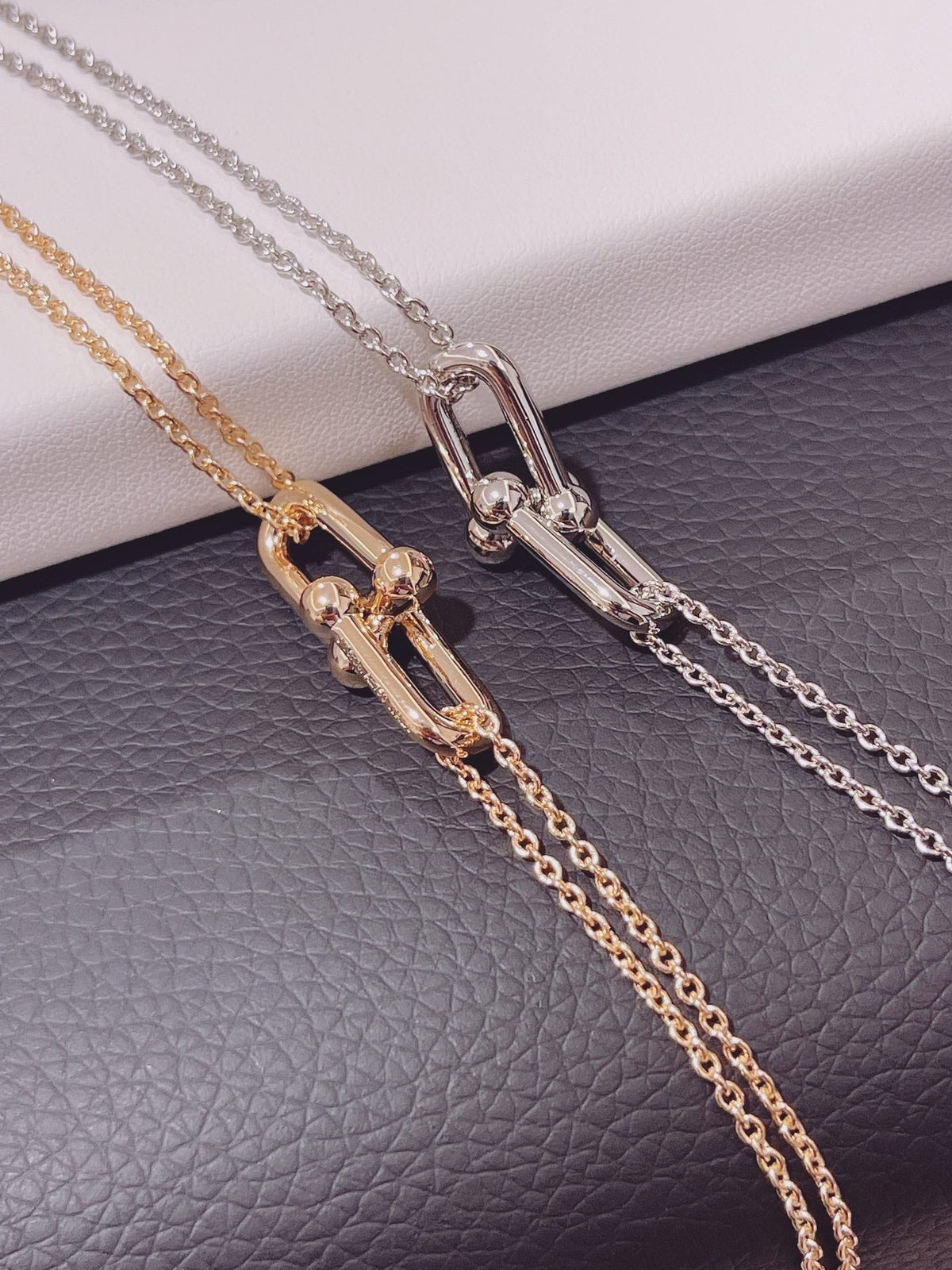 [Rose Tomorrow]HARDWEAR DOUBLE LINK PEDANT PINK GOLD NECKLACE