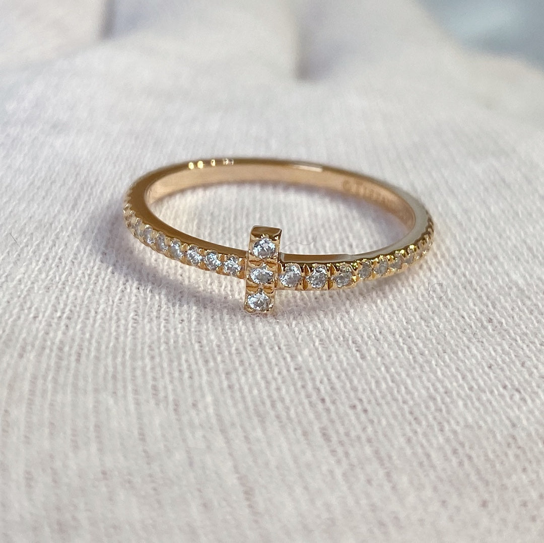 [Renovia Jewelry]T RING DIAMOND PINK GOLD