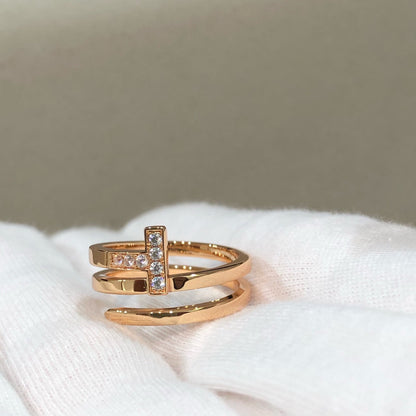 [Rose Tomorrow]T WIRE DOUBLE ROWS RING PINK GOLD