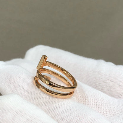 [Rose Tomorrow]T WIRE DOUBLE ROWS RING PINK GOLD