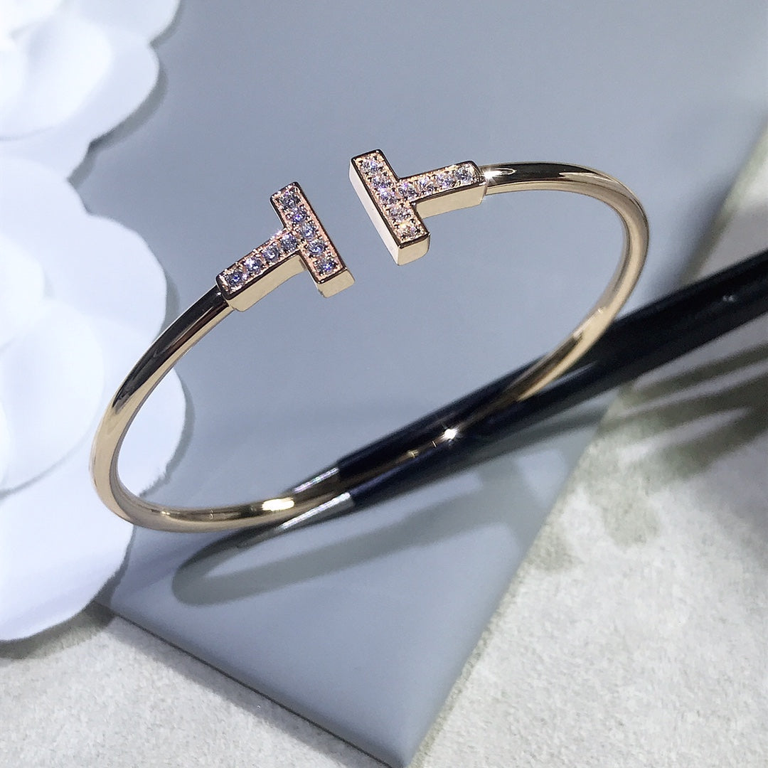 [Rose Tomorrow]T BRACELET PINK GOLD 1.8MM DIAMOND