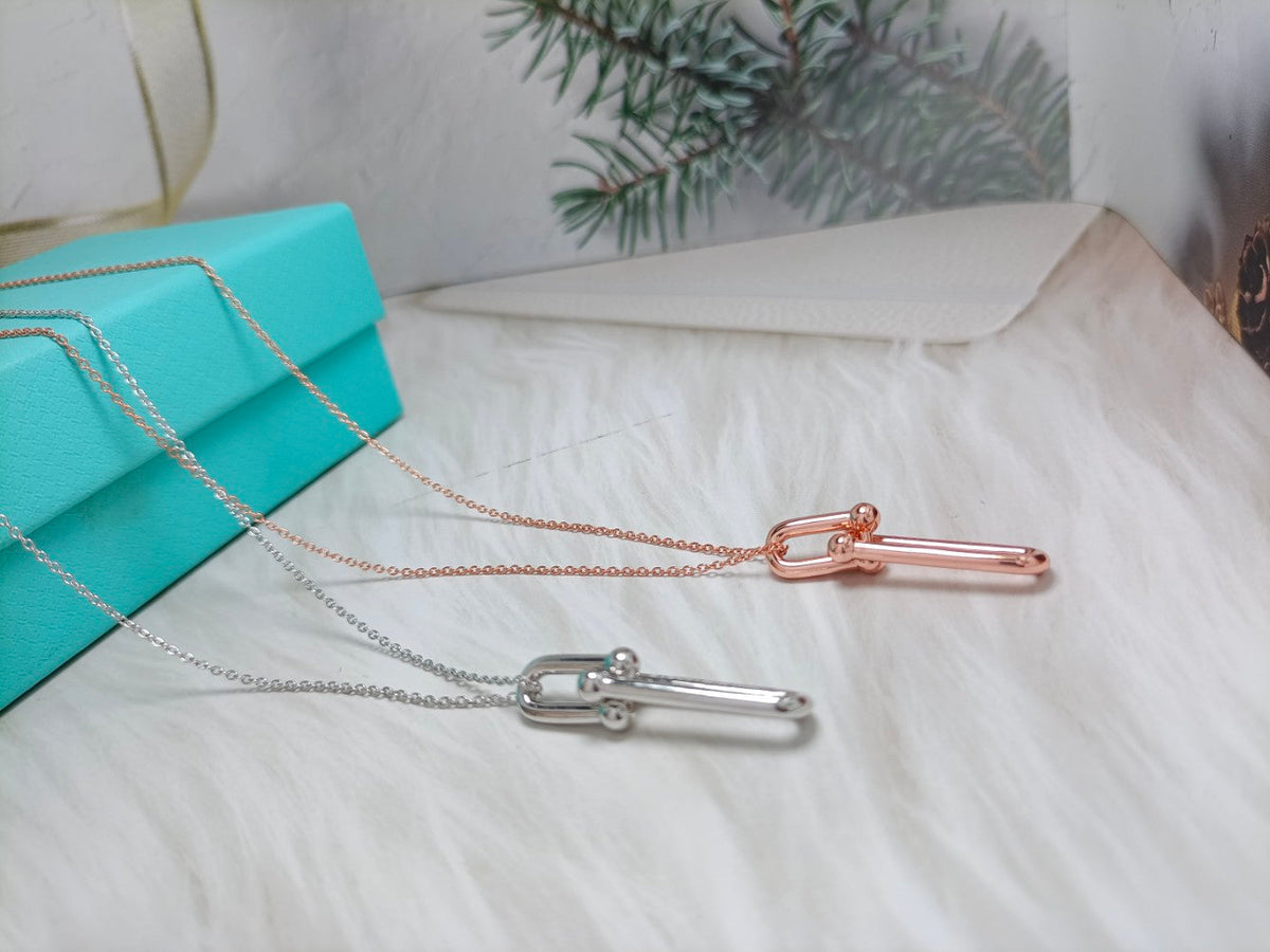 [Rose Tomorrow]HARDWEAR DROP DOUBLE LINK PEDANT NECKLACE