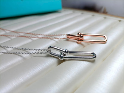 [Rose Tomorrow]HARDWEAR DROP DOUBLE LINK PEDANT NECKLACE