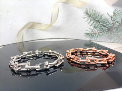 [Rose Tomorrow]HARDWEAR BRACELET PINK GOLD AND SILVER DIAMOND