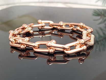 [Rose Tomorrow]HARDWEAR BRACELET PINK GOLD AND SILVER DIAMOND