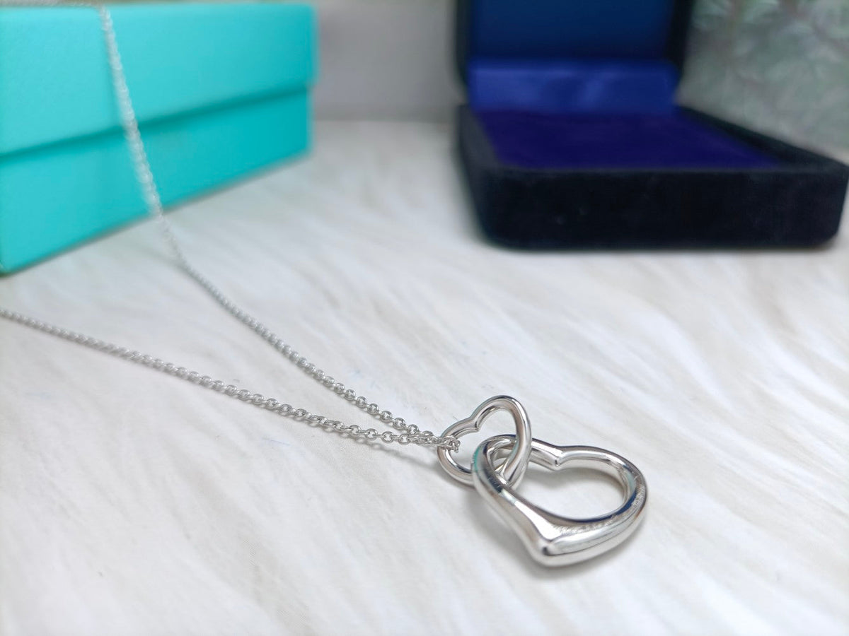 [Rose Tomorrow]DOUBLE HEART SILVER NECKLACE