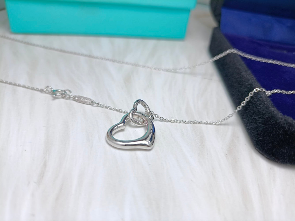 [Rose Tomorrow]DOUBLE HEART SILVER NECKLACE