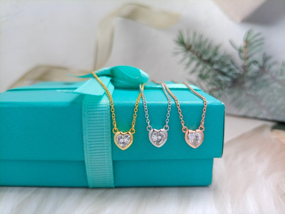 [Rose Tomorrow]HEART BIG DIAMOND NECKLACE