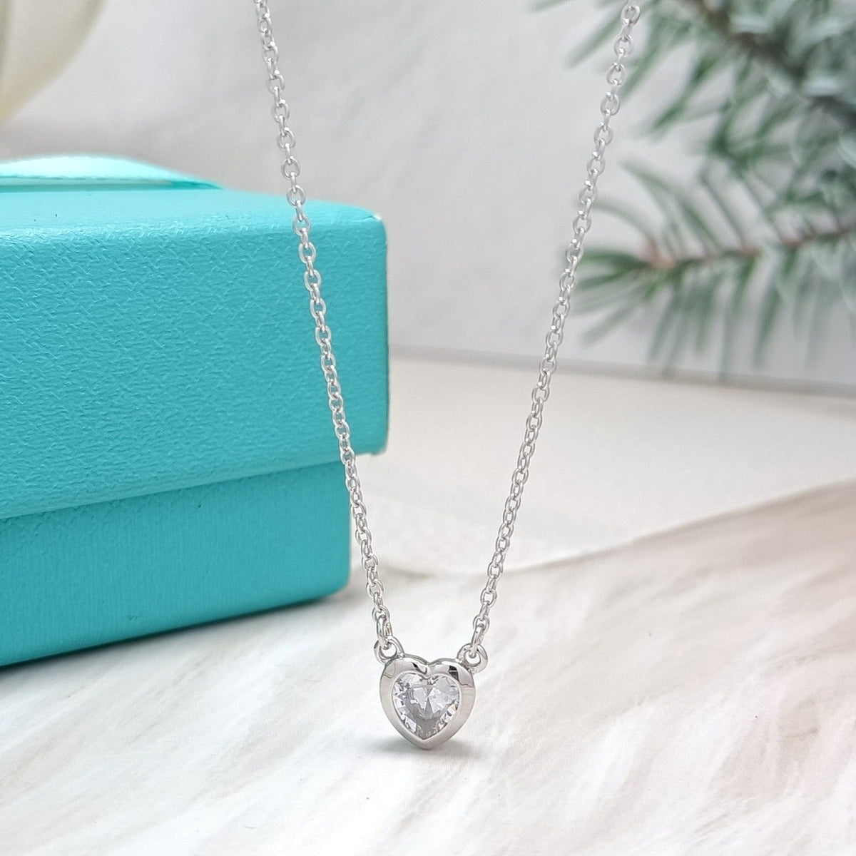 [Rose Tomorrow]HEART BIG DIAMOND NECKLACE