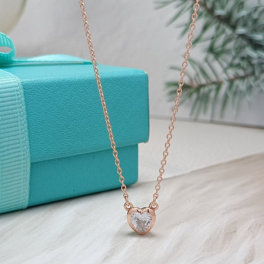 [Rose Tomorrow]HEART BIG DIAMOND NECKLACE