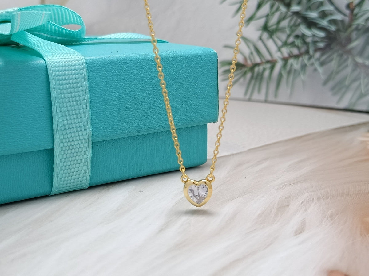 [Rose Tomorrow]HEART BIG DIAMOND NECKLACE