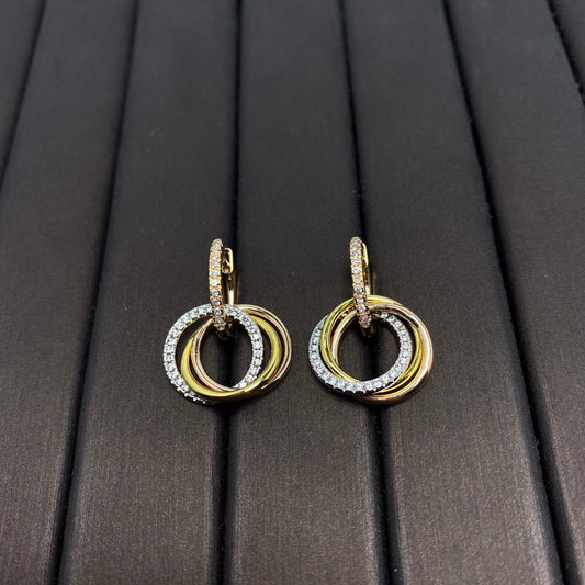 [Rose Tomorrow]TRINITY EARRINGS GOLD DIAMOND