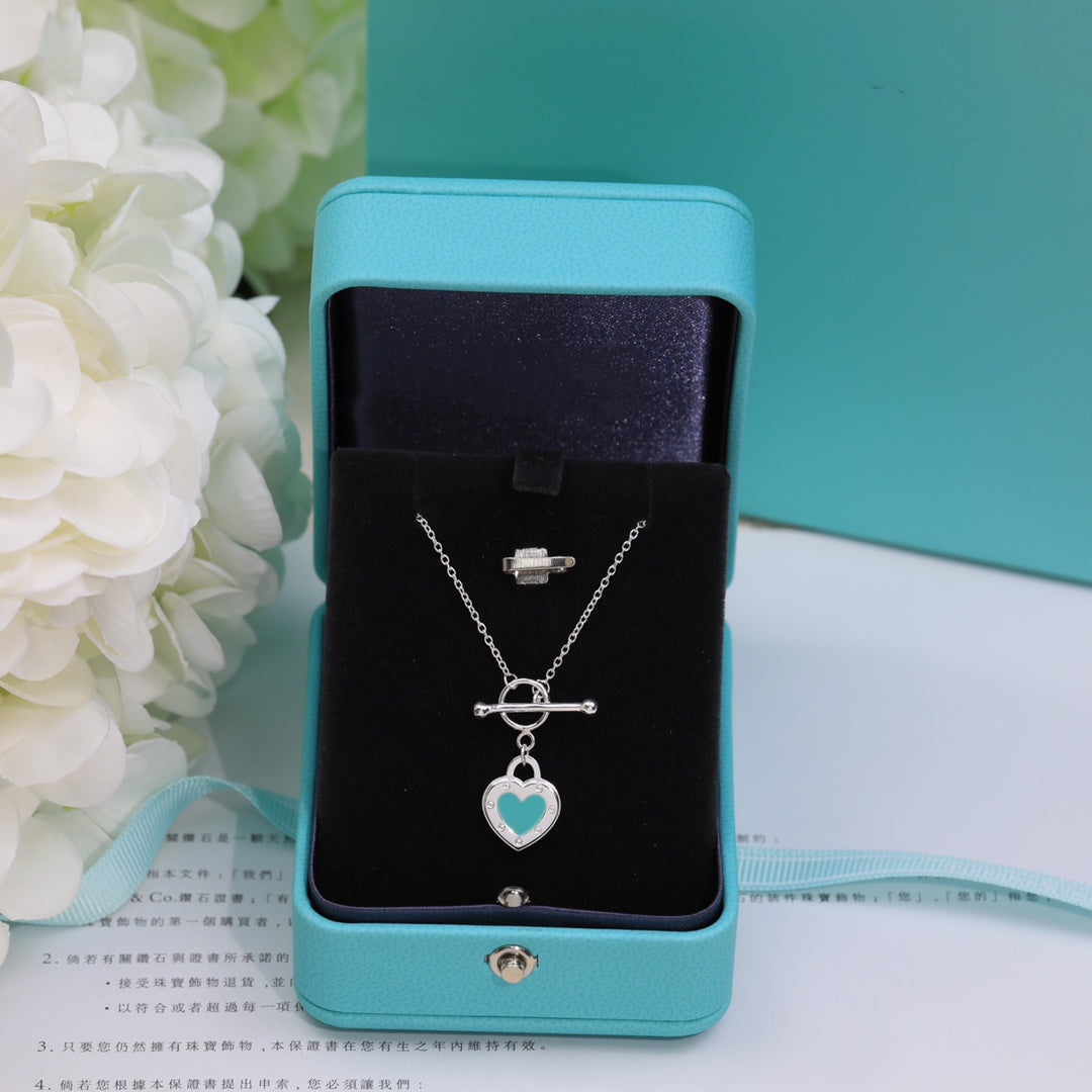 [Rose Tomorrow]DOUBLE HEART BLUE NECKLACE