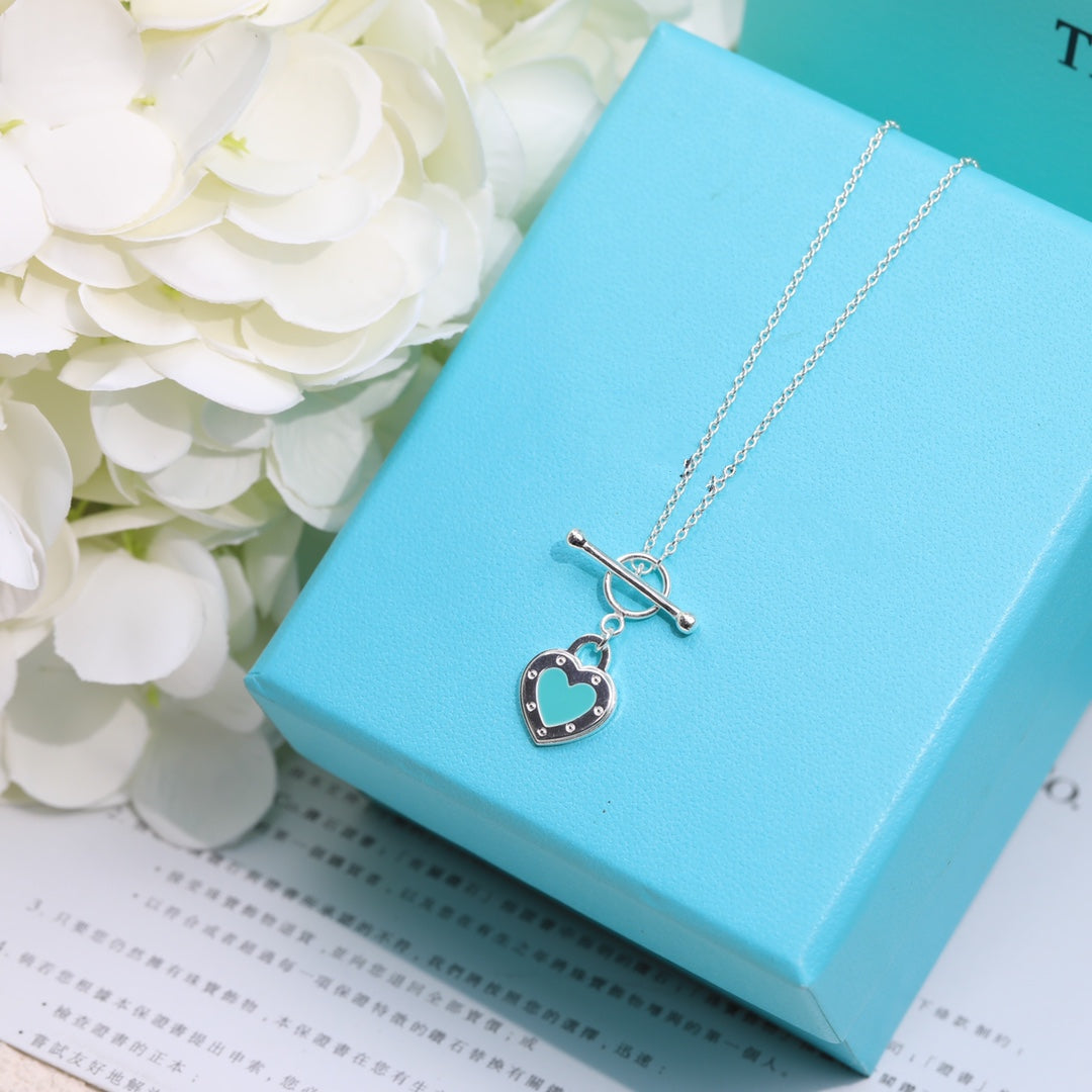 [Rose Tomorrow]DOUBLE HEART BLUE NECKLACE