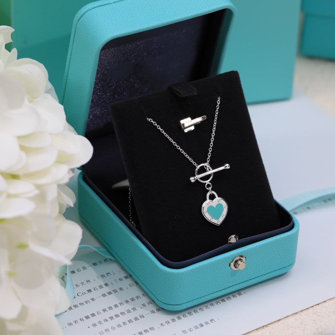 [Rose Tomorrow]DOUBLE HEART BLUE NECKLACE