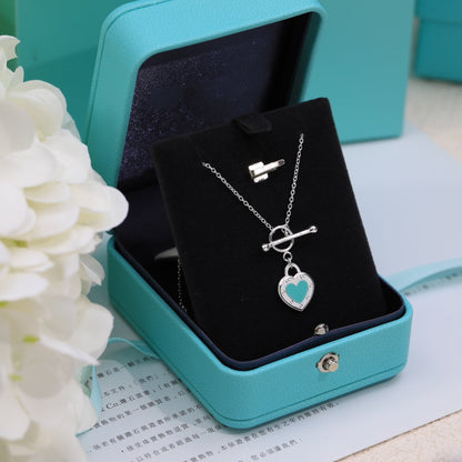 [Rose Tomorrow]DOUBLE HEART BLUE NECKLACE