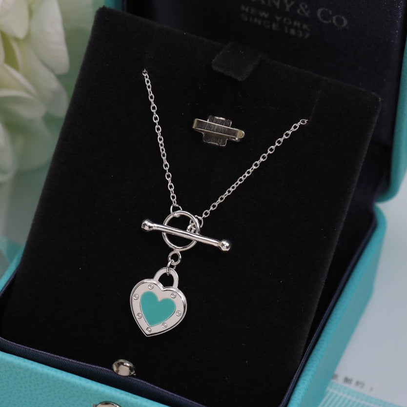 [Rose Tomorrow]DOUBLE HEART BLUE NECKLACE