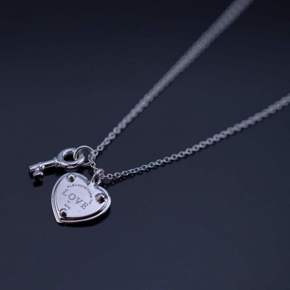 [Rose Tomorrow]KEY AND HEART SILVER NECKLACE