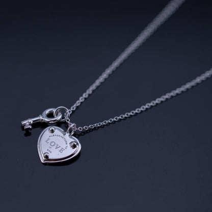 [Rose Tomorrow]KEY AND HEART SILVER NECKLACE