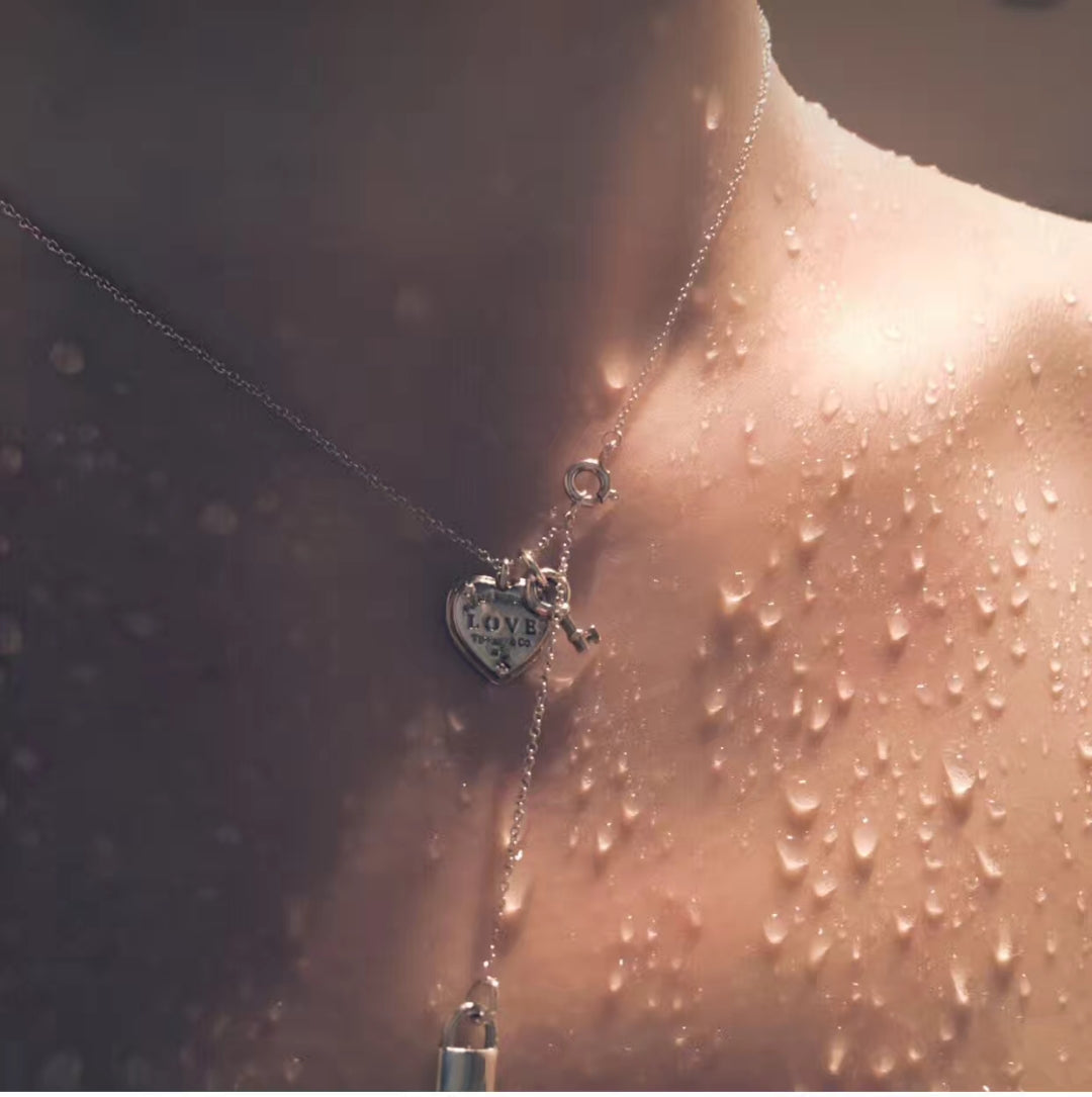[Rose Tomorrow]KEY AND HEART SILVER NECKLACE