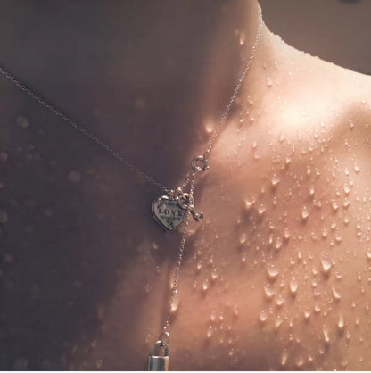 [Rose Tomorrow]KEY AND HEART SILVER NECKLACE