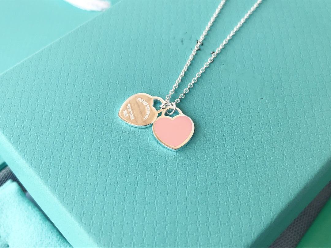 [Rose Tomorrow]DOUBLE HEART PEDANT SILVER NECKLACE