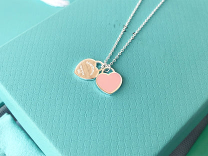 [Rose Tomorrow]DOUBLE HEART PEDANT SILVER NECKLACE