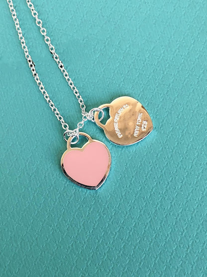 [Rose Tomorrow]DOUBLE HEART PEDANT SILVER NECKLACE