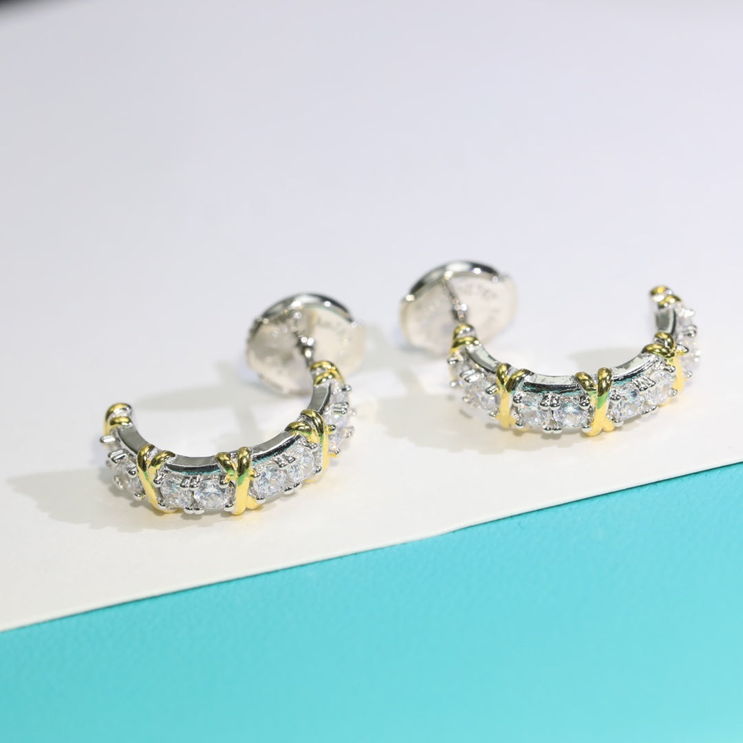 [Rose Tomorrow]TWENTY STONE HOOP GOLD EARRINGS