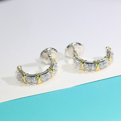 [Rose Tomorrow]TWENTY STONE HOOP GOLD EARRINGS