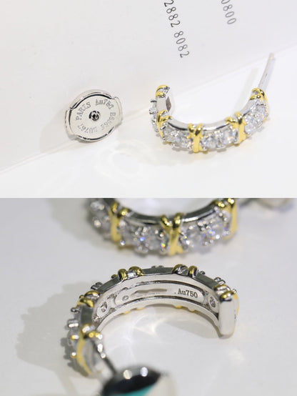 [Rose Tomorrow]TWENTY STONE HOOP GOLD EARRINGS