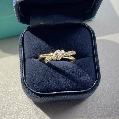 [Rose Tomorrow]KNOT RING DOUBLE ROW GOLD DIAMOND