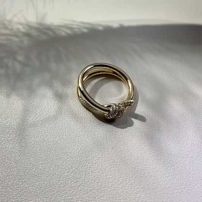 [Rose Tomorrow]KNOT RING DOUBLE ROW GOLD DIAMOND
