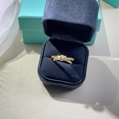 [Rose Tomorrow]KNOT RING DOUBLE ROW GOLD DIAMOND