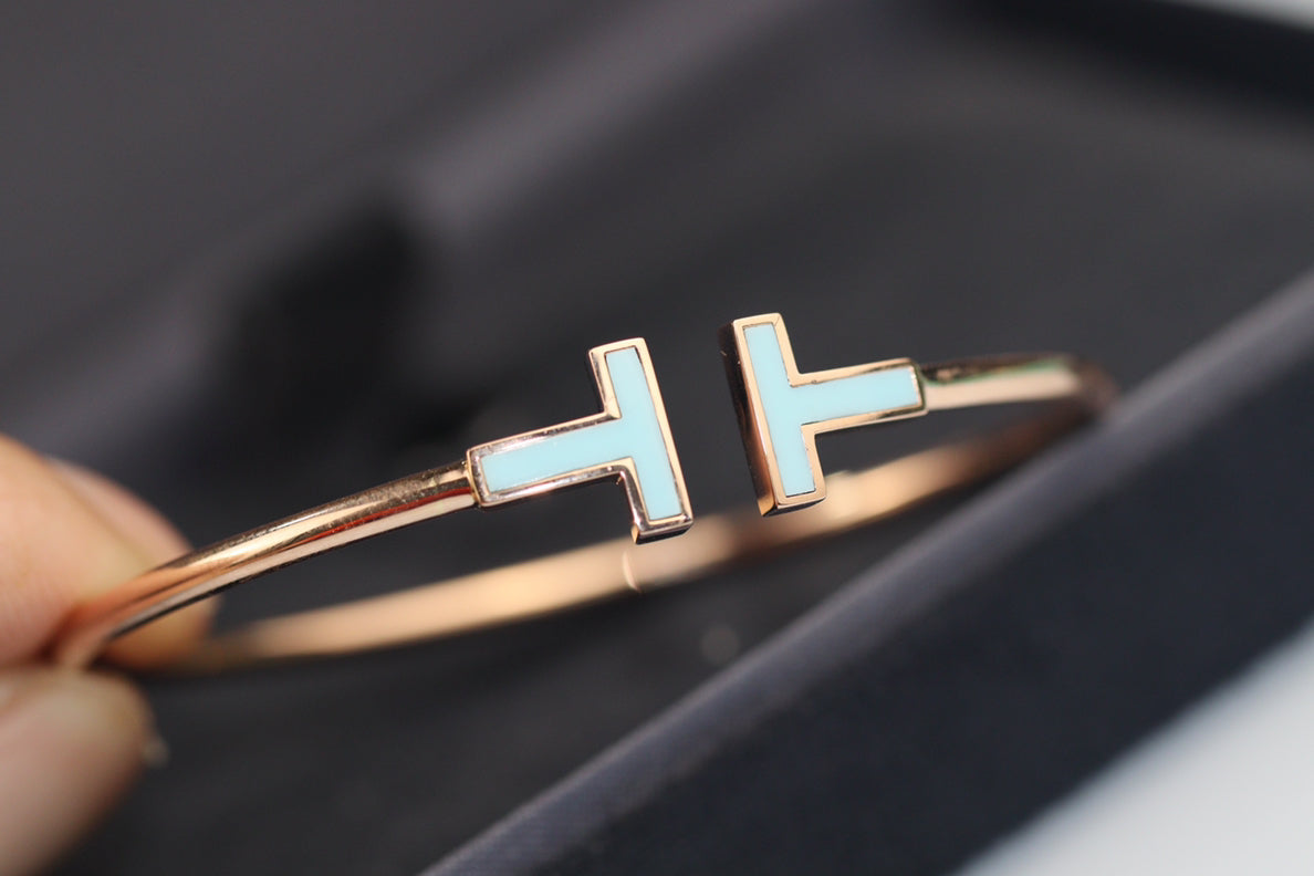 [Renovia Jewelry]T BRACELET 1.8MM TURQUOISE PINK GOLD
