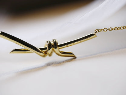 [Rose Tomorrow]KNOT NECKLACE GOLD DIAMONDS
