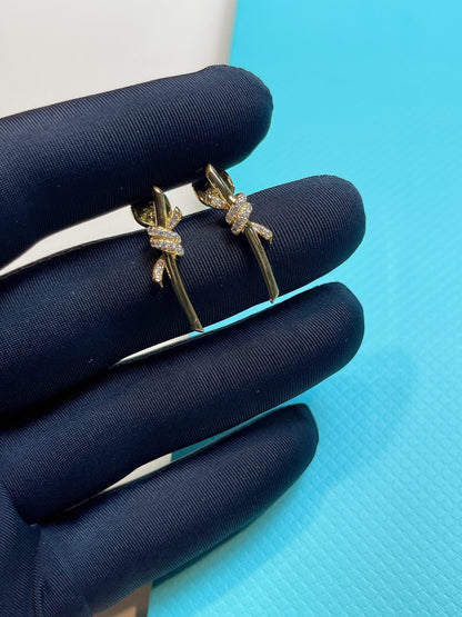 [Rose Tomorrow]KNOT EARRINGS GOLD DIAMOND