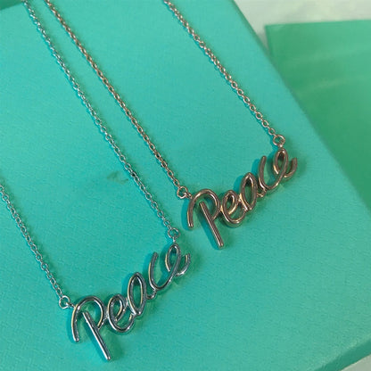 [Rose Tomorrow]PEACE TEXT PEDANT NECKLACE