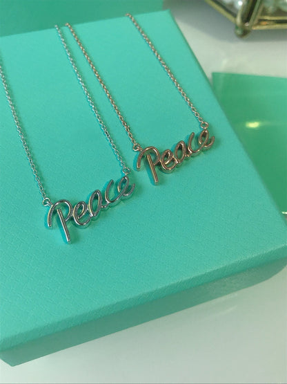 [Rose Tomorrow]PEACE TEXT PEDANT NECKLACE