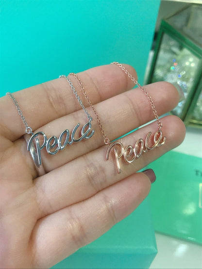 [Rose Tomorrow]PEACE TEXT PEDANT NECKLACE